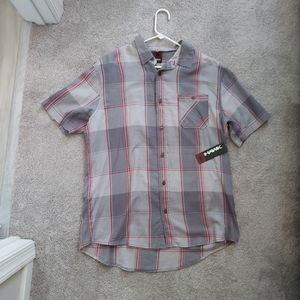 NWT Tony Hawk Plaid Casual Short-sleeved Button down Shirt. XXL